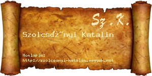 Szolcsányi Katalin névjegykártya