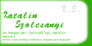 katalin szolcsanyi business card